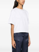 Maglietta in cotone ricamato a semicouture