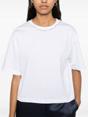 Maglietta in cotone ricamato a semicouture