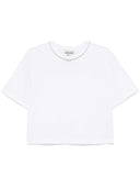 Maglietta in cotone ricamato a semicouture