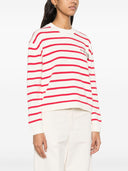 Maglione di cotone a righe a semicouture