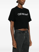 Off White Big Logo Bookish Cropped T -Shirt