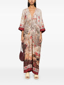 Pierre Louis Mascia Printed Silk Long Dress