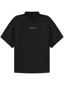 Balenciaga Back Strass Cropped Cotton T Shirt