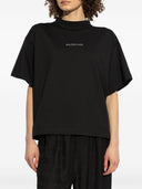 Balenciaga Back Strass Cropped Cotton T Shirt