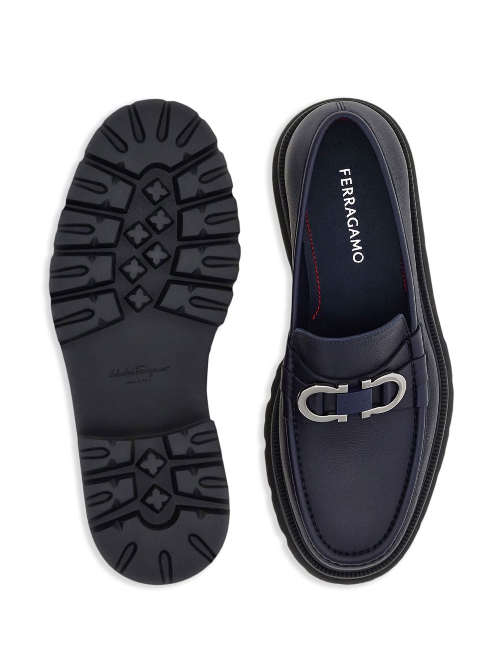 Ferragamo Gancini lederen loafers
