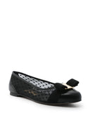 Ferragamo Varina Mesh Leather Ballet Flats