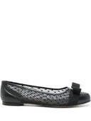 Ferragamo Varina Mesh Leather Ballet Flats