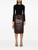 Elisabetta Franchi Leder Midi Rock