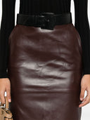 Elisabetta Franchi Leder Midi Rock