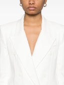 Elisabetta Franchi Linen Blend Double Breasted Jacket