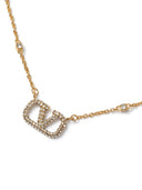 Valentino Garavani Vlogo Necklace With Pearls And Swarowski Crystals