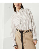 Brunello Cucinelli gestreepte katoenen shirt