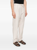 Brunello Cucinelli Linen Blend Drawstring Trousers