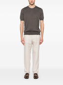 Brunello Cucinelli Linen Blend Drawstring Trousers