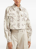 Veste de chemise en coton imprimée Brunello Cucinelli