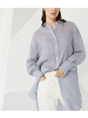 Camicia di lino a strisce Brunello Cucinelli