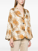 Alberto Biani Printed Silk Caban Jacket