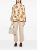 Alberto Biani Printed Silk Caban Jacket