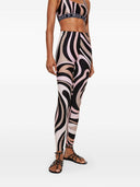 Leggings in nylon stampati a pucci