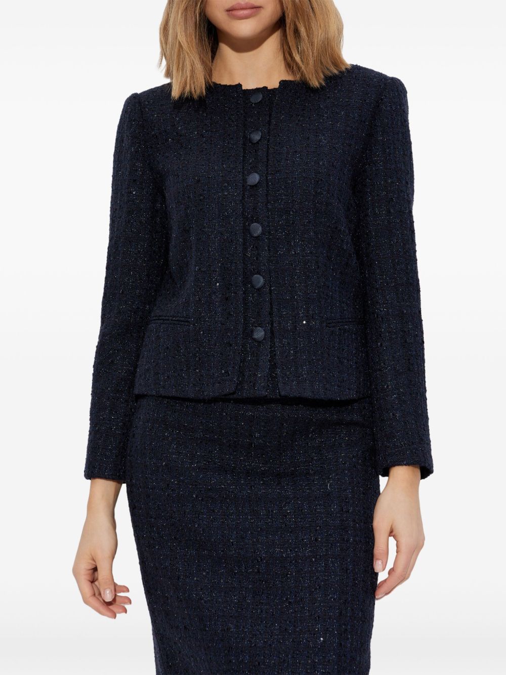 Emporio Armani Tweed Short Blazer Jacket
