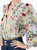 Alice + Olivia Arlette Silk Blend Blouse