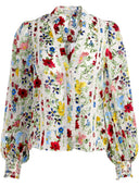 Alice + Olivia Arlette Silk Blend Blouse