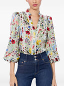Alice + Olivia Arlette Silk Blend Blouse