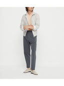 Brunello Cucinelli Leisure Fit Pinstriped Cotton Trousers