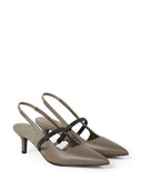 Brunello Cucinelli Leather Slingback Pumps