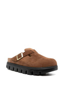 Birkenstock Boston Chunky zamszowe skórzane kapcie
