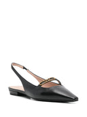 Emporio Armani Exclusive Leather Slingback Ballets