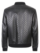 Gucci Gg Leather Bomber Jacket