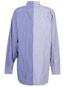 E.L.Camicia di denim a strisce V. in denim