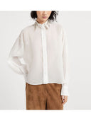 Brunello Cucinelli Organza Cotton Shirt With Embroidery
