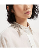 Brunello Cucinelli Organza Cotton Shirt With Embroidery