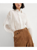 Brunello Cucinelli Organza Cotton Shirt With Embroidery