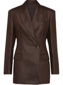 Brunello Cucinelli Shiny Linen Jacket With Shiny Details