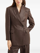 Brunello Cucinelli Shiny Linen Jacket With Shiny Details