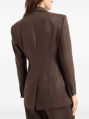 Brunello Cucinelli Shiny Linen Jacket With Shiny Details