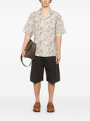 Emporio Armani Printed Linen Blend Shirt