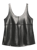 Semicouture Jeanie Faux lederen top