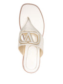 Valentino Garavani V Logo Cut Out Leather Sandals