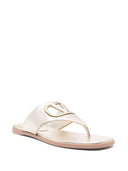 Valentino Garavani V Logo Cut Out Leather Sandals