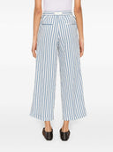 Pantalones de pierna ancha a rayas de arena blanca