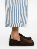 Pantalones de pierna ancha a rayas de arena blanca