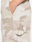 White Sand Camou Print Cotton Trousers