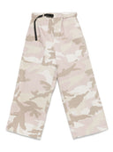 White Sand Camou Print Cotton Trousers
