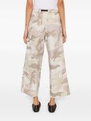 White Sand Camou Print Cotton Trousers