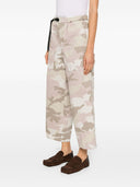 White Sand Camou Print Cotton Trousers