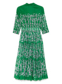 Samantha gezongen aster gedrukt katoenen shirtdress
